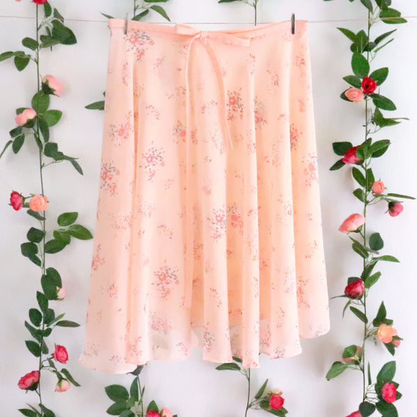 Impressionists - Peach Floral Wrap Skirt