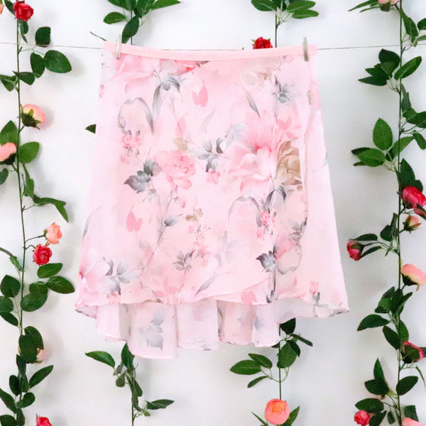 Pink Floral Ballet Wrap Skirt