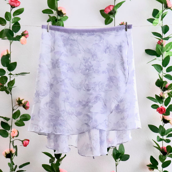 Periwinkle Floral Wrap Skirt