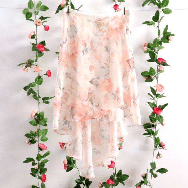 Soubrette-Cream and Peach Floral Ballet Wrap Skirt