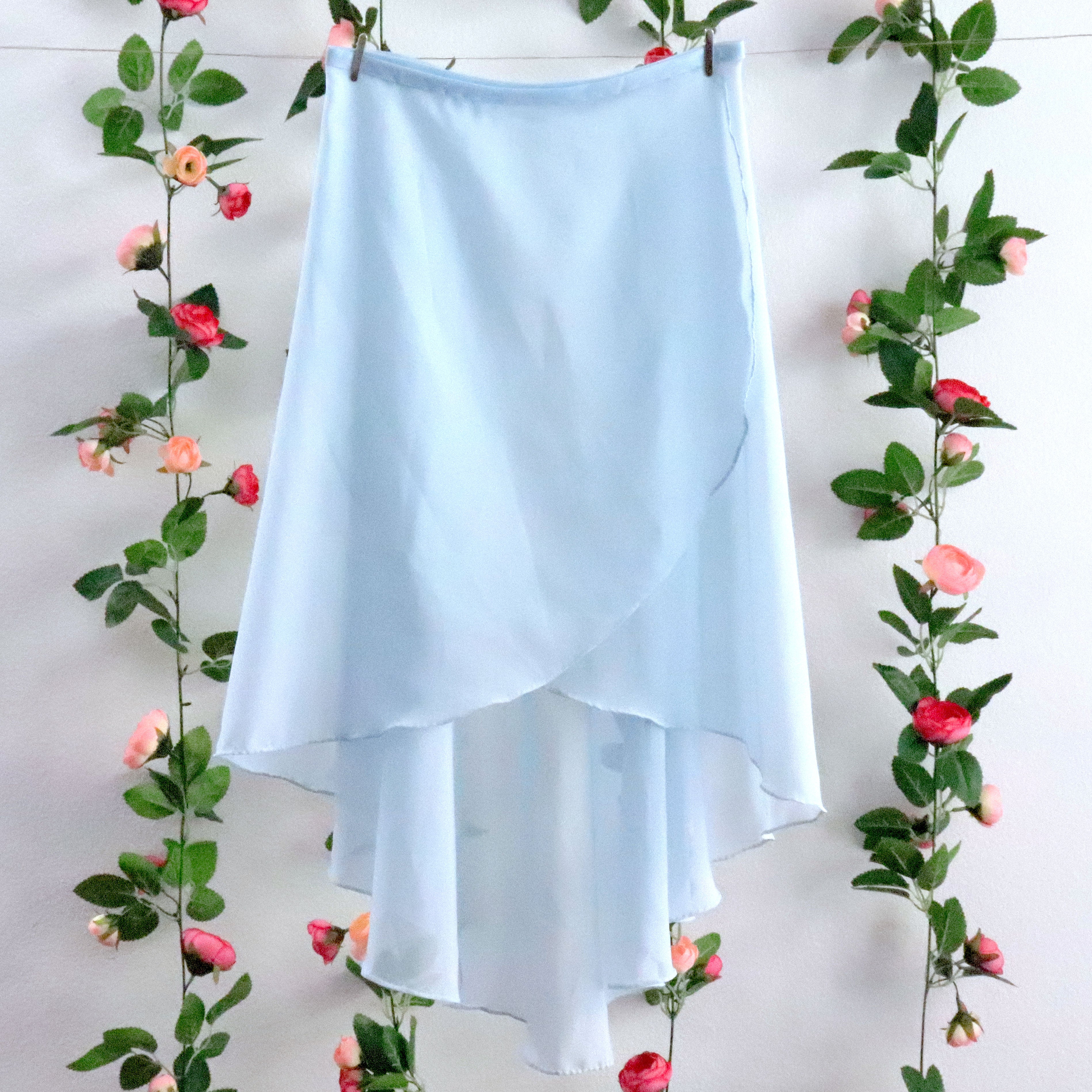 Light blue outlet wrap skirt