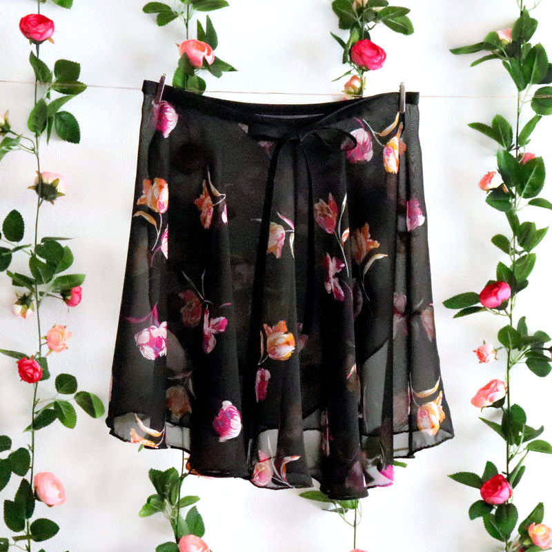 Abstract Tulips Ballet Wrap Skirt