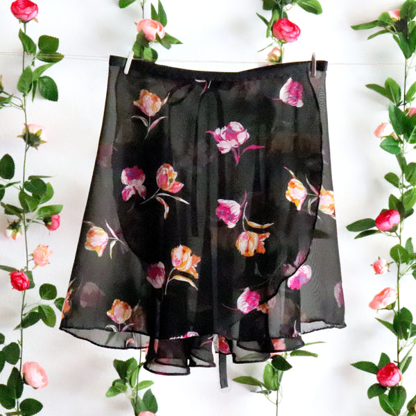 Abstract Tulips Ballet Wrap Skirt