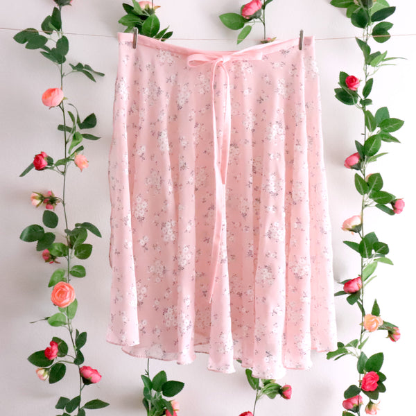 Impressionists - Blush Pink Floral Wrap Skirt