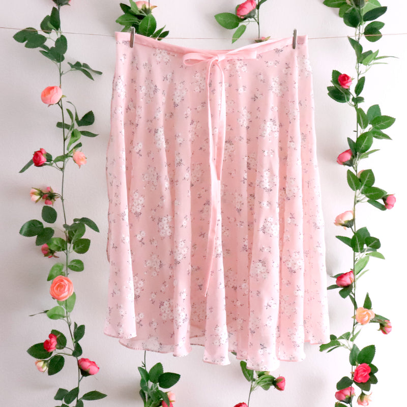 Impressionists - Blush Pink Floral Wrap Skirt