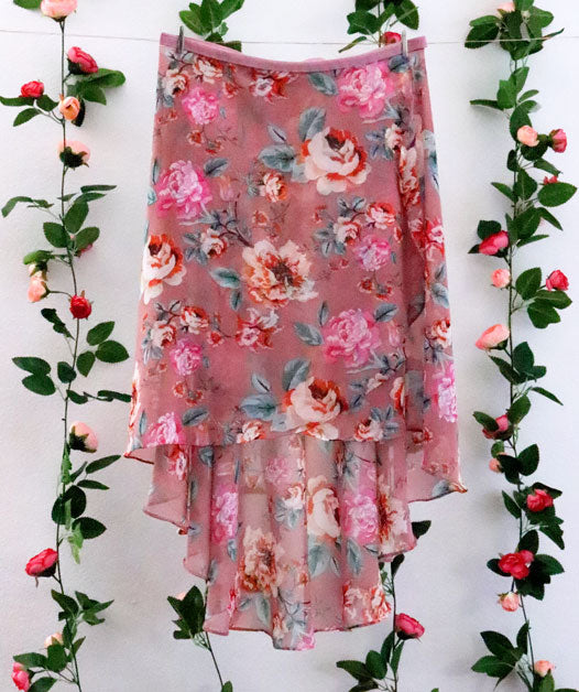 Soubrette - Dusty Pink and Orange Rose Ballet Wrap Skirt