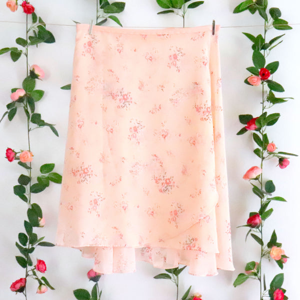 Impressionists - Peach Floral Wrap Skirt