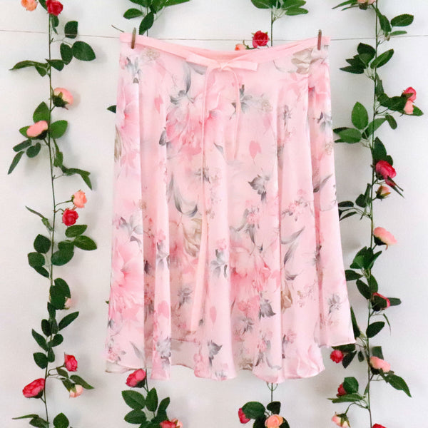 Impressionists-Pink Floral Wrap Skirt