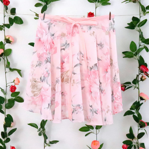 Pink Floral Ballet Wrap Skirt