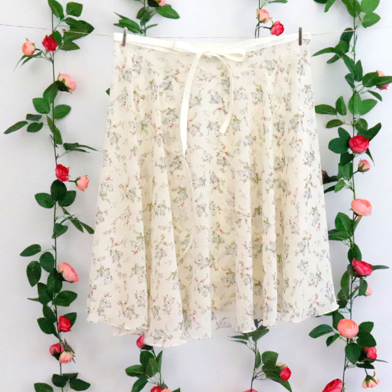 Impressionists - Cream Ditsy Floral Wrap Skirt