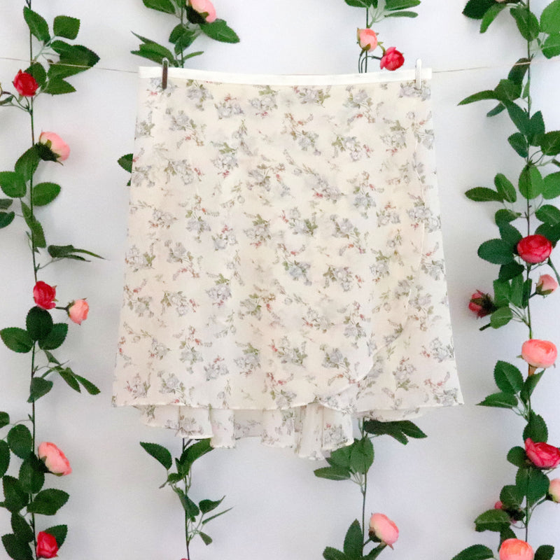 Cream Ditsy Floral Ballet Wrap Skirt | Vivace Dancewear