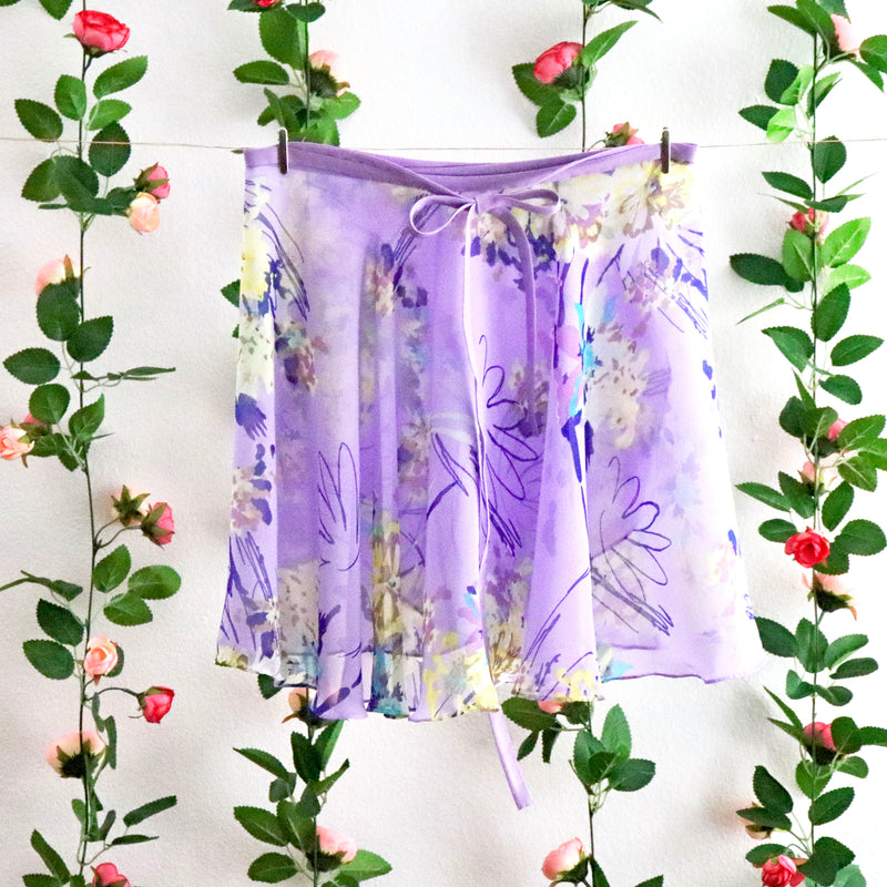 Lilac Floral Wrap Skirt