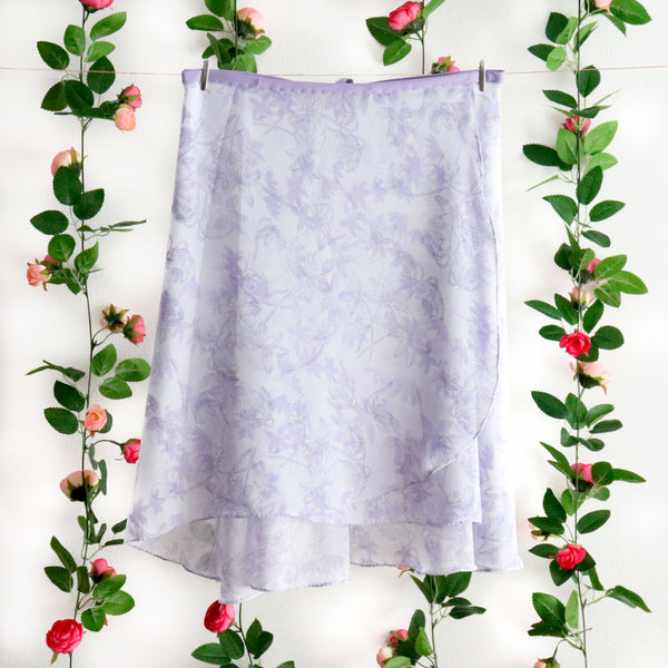 Impressionists-Periwinkle Floral Wrap Skirt