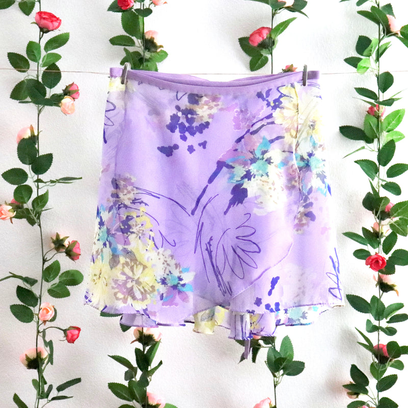 Lilac Floral Wrap Skirt