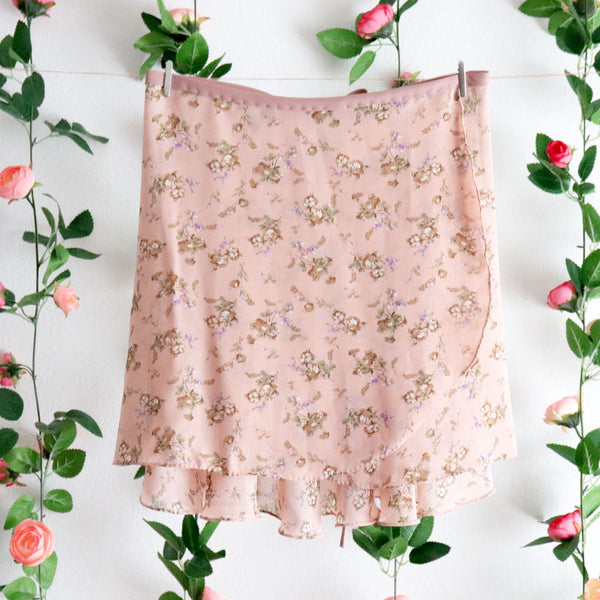 Pink Sand Floral Wrap Skirt