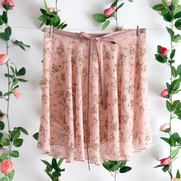 Pink Sand Floral Wrap Skirt