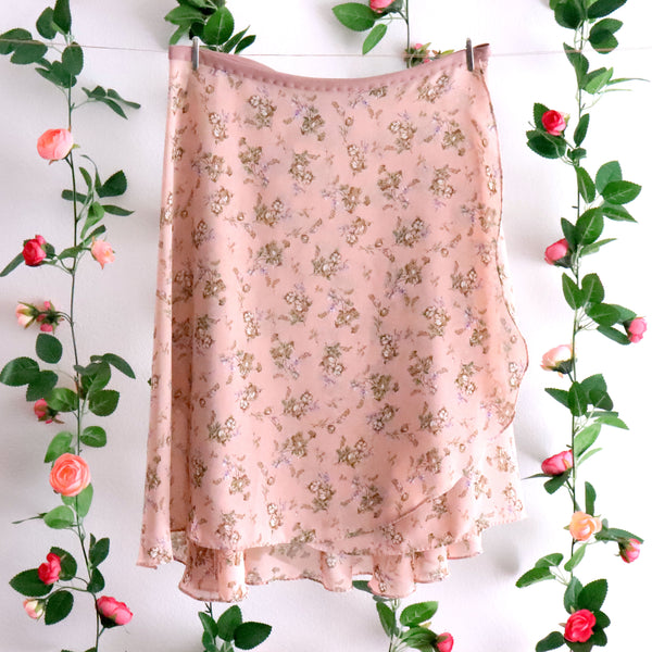 Impressionists - Pink Sand Floral Wrap Skirt