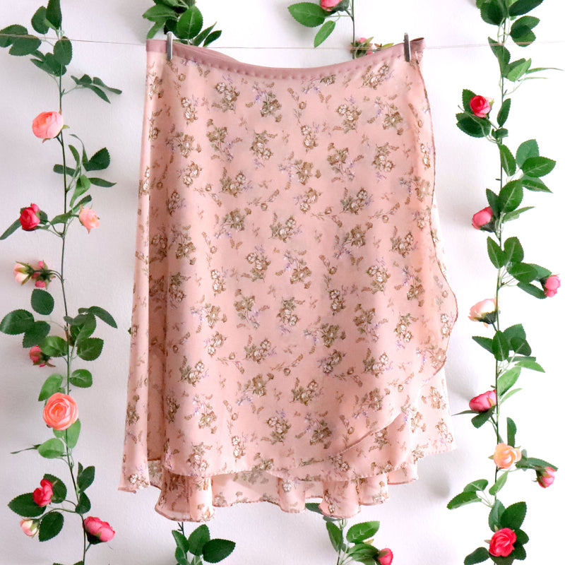 Impressionists - Pink Sand Floral Wrap Skirt