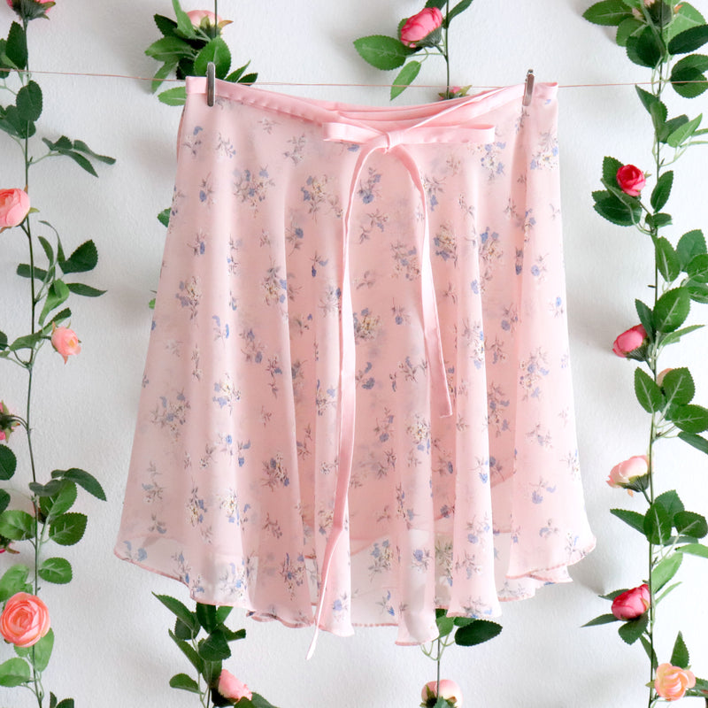 Rose Quartz Floral Wrap Skirt