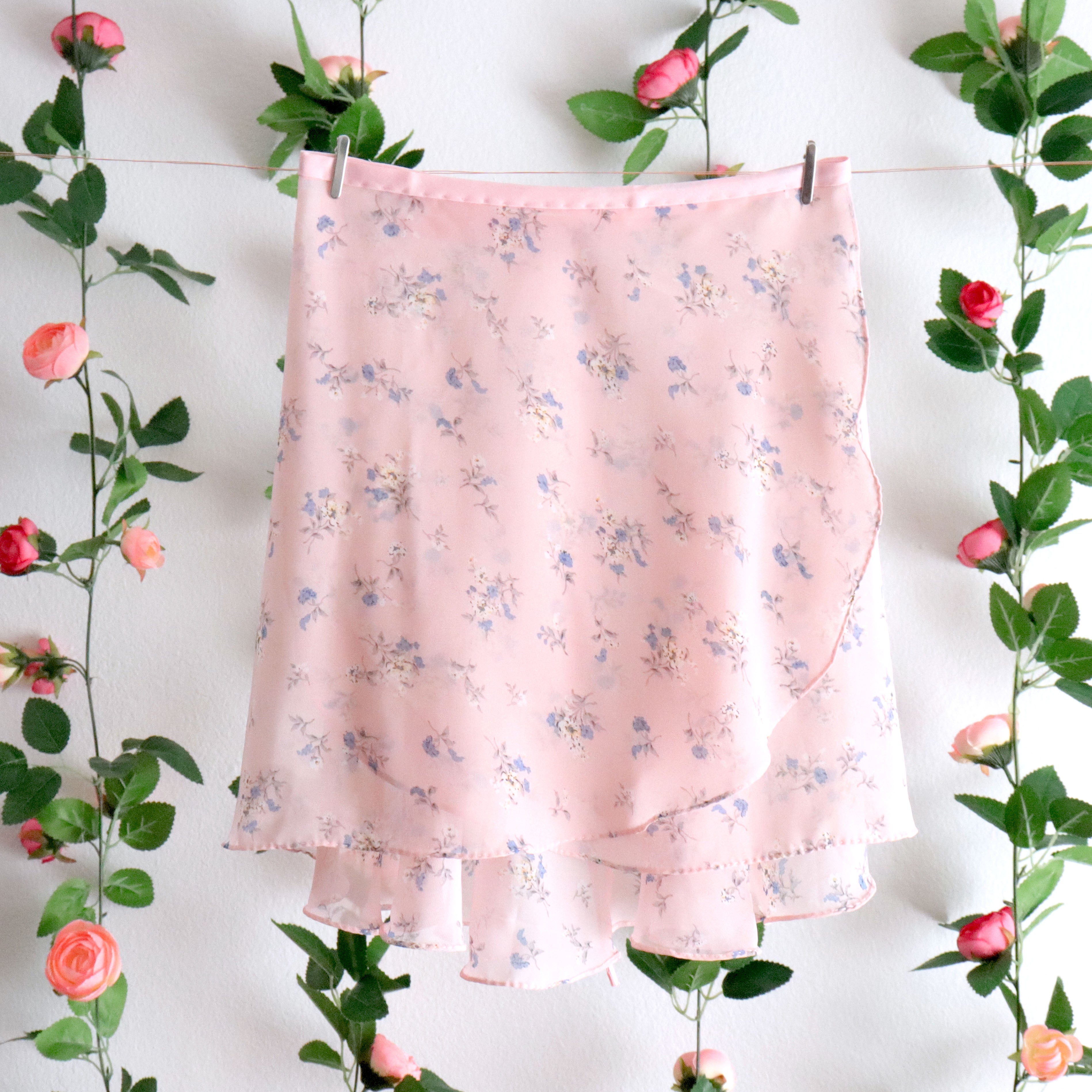 Rose Quartz Floral Ballet Wrap Skirt | Vivace Dancewear