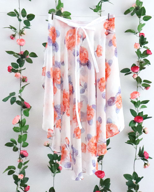 Soubrette-Coral Rose Ballet Wrap Skirt