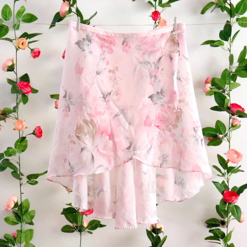 Soubrette-Pink Floral Ballet Wrap Skirt